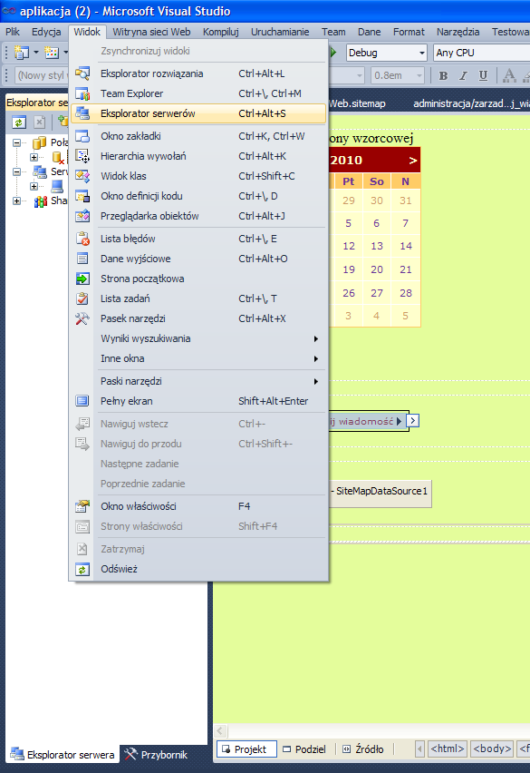 jeżeli w programie nie jest wyświetlona