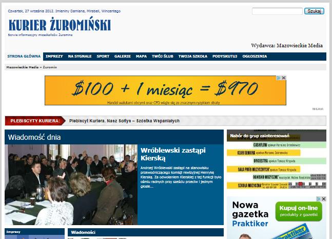 Mazowieckie Media Sp. z o.o są wydawcą ośmiu portali internetowych, opartych na szacie wydań lokalnych gazet.