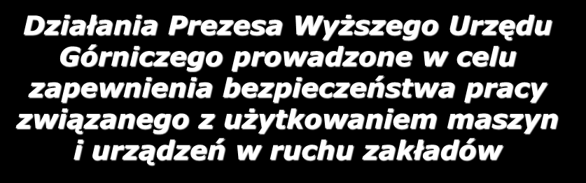 Działania Prezesa Wyższego Urzędu Górniczego prowadzone w celu zapewnienia