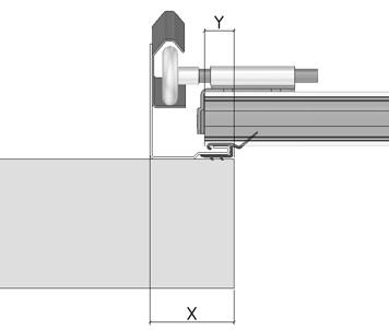 WIDOK BRAMY PRZEKRÓJ PIONOWY H WYSOKOŚĆ BRAMY A H+650mm GŁĘBOKOŚĆ MONTAŻOWA E H-150mm WYSOKOŚĆ EFEKTYWNA G H-40mm WYSOKOŚĆ PROWADNIC WIDOK BRAMY PRZEKRÓJ POZIOMY Widok