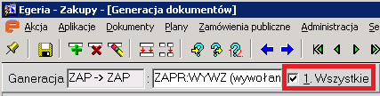 Nastąpi wstawienie nagłówka do bloku Generowany dokument wypełnione zostaną pola: Numer wewnętrzny Rodzaj dok. Data wystawienia 5.