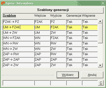 9. Generacja faktury zakupowej z pozycji umów (UM -> FZAK). Lista Czynności: 1.