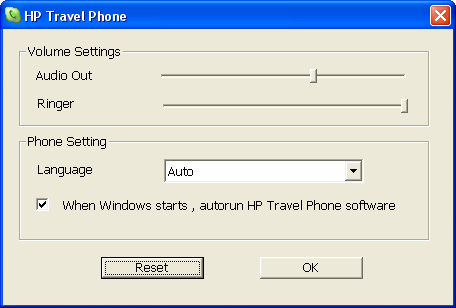 Konfiguracja 1 Kliknij prawym przyciskiem myszy ikonę HP Travel Phone w pasku systemu Windows. 2 Kliknij polecenie Setting (Ustawienia).