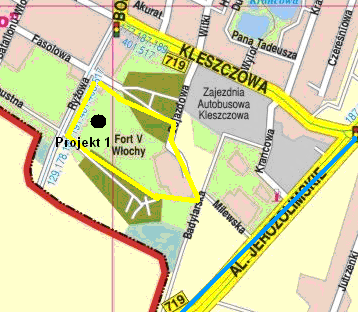 Wykaz oraz rozmieszczenie projektów rewitalizacyjnych w Obszarze III prezentuje poniższa mapa. Legenda: Projekt 1. Urządzenie otwartego terenu rekreacyjno sportowego Fort Włochy etap I 5.3.