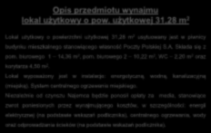 Opis przedmiotu wynajmu lokal użytkowy o pow.