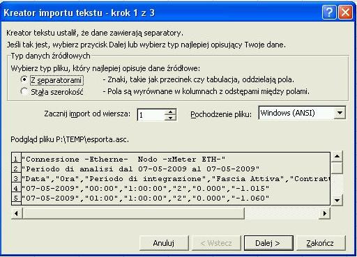 Następnie otwórz program MS EXCEL i kliknij Otwórz, pamiętaj by pokazane zostały wszystkie pliki.