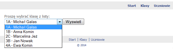 PHP Hypertext Propozycja wykonania widok klasy z uczniami Lekcja 11 Interdyscyplinarny projekt Widok klasy