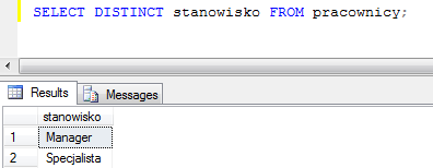 Slajd 15 Eliminowanie duplikatów Polecenie DISTINCT Lekcja 2 - Języki programowania, środowisko, wprowadzenie do języka Słowo kluczowe DISTINCT musi występować zaraz po słowie kluczowym SELECT.