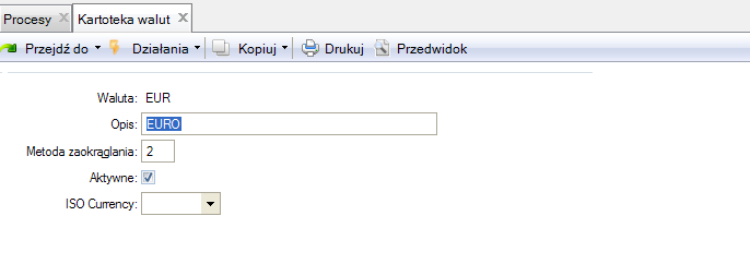 Waluty obce mogą byd używane w zleceniach zakupu, ofertach sprzedaży, zleceniach sprzedaży, cennikach, należnościach, zobowiązaniach oraz w usługach oferowanych klientowi.