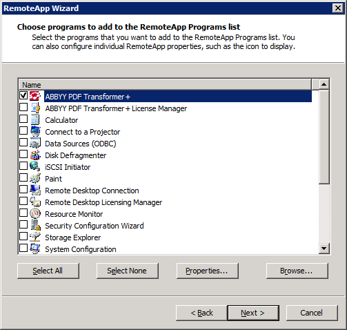 Konfiguracja systemu Citrix XenApp W systemie Citrix XenApp użyj opcji Installed application (Zainstalowana aplikacja) i opcji Accessed from a server (Z dostępem z serwera).