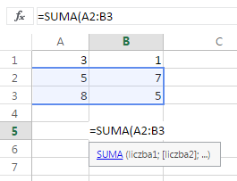 UWAGA: Możliwe jest m.in. wstawianie funkcji (formuł) matematycznych, logicznych, tekstowych, statystycznych oraz finansowych.