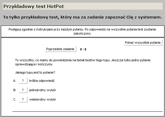 Tekst online Tekst online jest zadaniem, w którym masz za zadanie stworzyd własny tekst i wpisad go we wskazane pole.