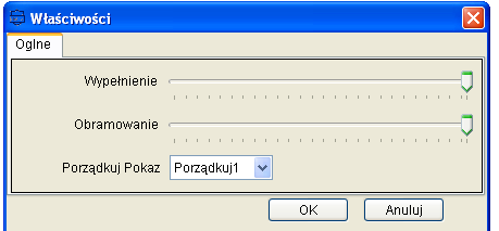 2.11 Przezroczystość Użytkownik ma możliwość zmiany przezroczystości zarówno koloru wypełnienia kształtu jak również jego obramowania.