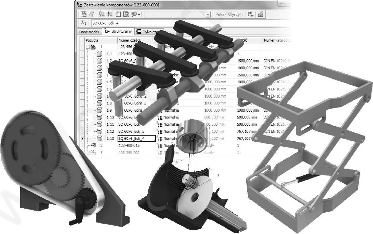 Rozdział 6 Modelowanie zespołów Praktycznie każdy projekt mechaniczny to zespót składający się z części.