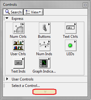 c. Panel Controls otwiera się automatycznie z odkrytym menu Express. Jeśli go nie widzisz, kliknij w przycisk rozwijający, znajdujący się na dole panelu.