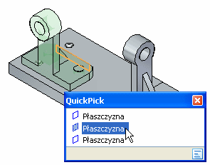 Lekcja 2 Modelowanie i edycja części na poziomie Krok 5: Przyjrzyj się rezultatom Zaznaczone lica przylegają do siebie.