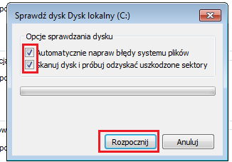 Jak sama nazwa wskazuje wyszukuje ono i naprawia uszkodzone sektory naszego