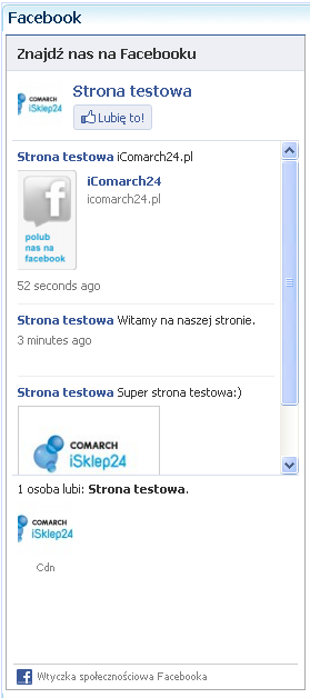 2.1.2 Widok klienta Wtyczki społecznościowe Facebooka są widoczne dla klienta w pluginach: Facebook Prezentacja produktu Profil klienta Plugin Facebook Widok