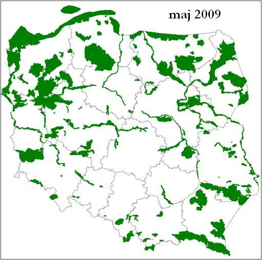 Historia wyznaczania obszarów ptasich W Polsce: do 1.11.2008 wyznaczono 141 obszarów specjalnej ochrony ptaków, zajmujących łącznie 15,65% terytorium.