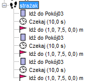 udać się strażak wraz z dzieckiem. Zachowanie będzie wyglądać następująco: Rys.6. Kombinacja zachować przypisana strażakowi. 6. Podsumowanie.