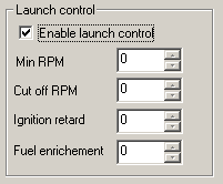Launch control Funkcja launch control (procedura startowa) sluzy do ustawienia optymalnych obrotow startu (przy zadanych obrotach nastepuje odciecie zaplonu).