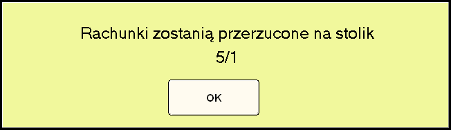 Ponieważ przy zamawianiu w trybie imprezowym program tworzy wiele rachunków (dla każdego otwartego stolika oraz dodatkowo jeśli domawiane są artykuły), konieczne jest połączenie wszystkich otwartych