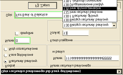 38 Aby dokonać powiązania danego rachunku bankowego z jego kontem księgowym naleŝy skorzystać z polecenia Opcje Rachunki bankowe (Rys. 39). Rys. 39. Lista rachunków bankowych firmy.