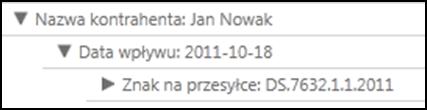 Aby skorzystać z grupowania należy przeciągnąć wybrany nagłówek kolumny do panelu grupowania znajdującego się nad wierszem nagłówkowym.