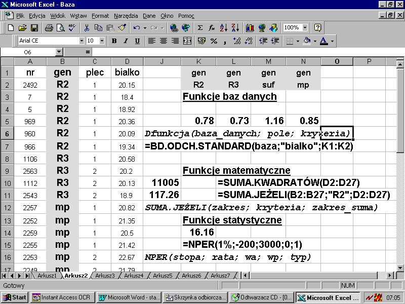 Autor: Piwczyński Dariusz 7 pole wskazuje, którą kolumnę funkcja ma obejmować swoim działaniem. kryteria jest to adres zakresu komórek zawierających warunki funkcji. BD.ILE.