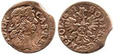 Odmiany szelągów koronnych wykorzystane w analizie porównawczej stempli ROK 1660 A B ROK 1661 D E F A B C
