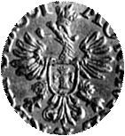 Szeląg koronny Półdukat koronny Awers 1. Głowa Jana Kazimierza A B C D Głowa króla na szelągach A, B, C, D identyczna z głową na półdukacie koronnym.