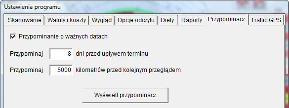 Przy edycji firmy można ustalid: datę wygaśnięcia pozwolenia na wykonywanie przewozu drogowego; datę wygaśnięcia karty przedsiębiorstwa.