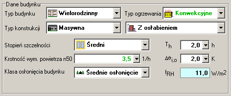 Projektowa strata ciepła przez przenikanie Wentylacyjna strata ciepła Projektowe obciążenie cieplne