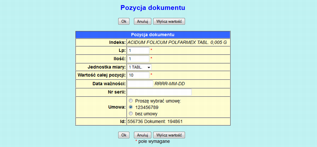 Apteka - umowy przetargowe 3 Wiązanie umów przetargowych z pozycjami faktury 1.