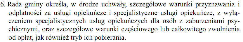 Usługi opiekuocze Ustawa o