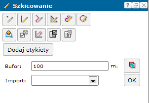 Zmiana układu współrzędnych mapy i kursora myszy Aby zmienić układ współrzędnych mapy należy: 1. Wybrać układ z rozwijanej listy 2.