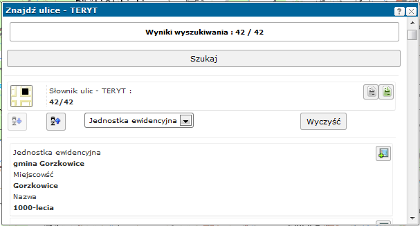 4.3.2. Modyfikacja pozycji w słowniku ulic Opisywana procedura umożliwia zmodyfikować nazwę zapisaną w słowniku. W tym celu należy: 1.