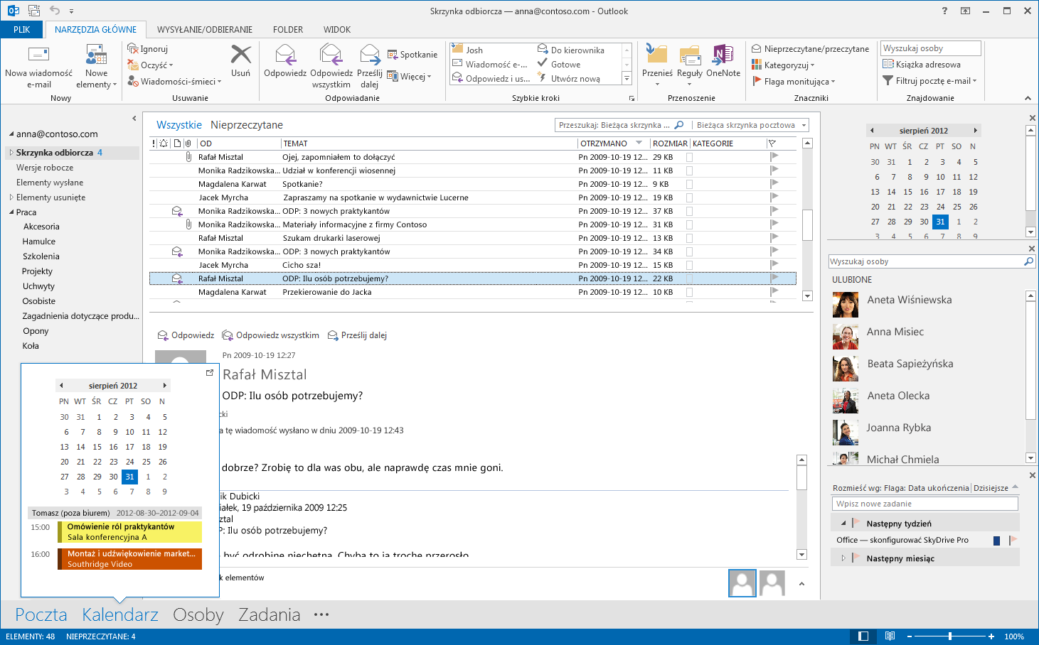 Przewodnik Szybki start Program Microsoft Outlook 2013 wygląda inaczej niż wcześniejsze wersje, dlatego przygotowaliśmy ten przewodnik, aby skrócić czas nauki jego obsługi.