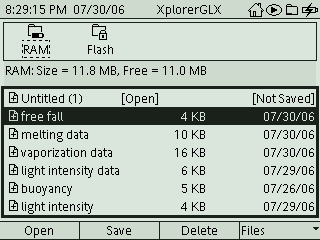 wybraną część wykresu tak, aby dopasowanie liniowe dotyczyło tylko jednego odbicia. (Naciśnij F3 i wybierz Swap Cursor z menu narzędzi Tools.