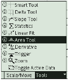 4. Naciśnij F3, żeby otworzyć wyniki pomiarów czujnika siły i menu narzędzi. Za pomocą strzałek wybierz Toggle Active Data i naciśnij, żeby potwierdzić wybór.