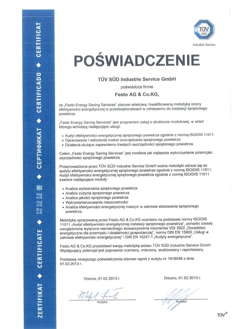 Poświadczenie działań w zakresie Efektywności Energetycznej