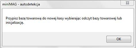 Strona19 AUTODETEKCJA Po podłączeniu za pomocą przewodów kasy do komputera z programem minimag można z nią połączyć się doraźnie za pomocą autodetekcji.