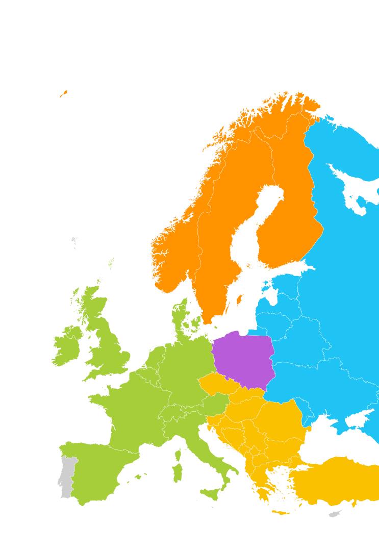 465 322 505 352 135 73 78 144 100 468 471 171 640 481 516 Wyniki finansowe 2014 Sprzedaż po regionach Polska Zachód