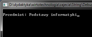 String tablica charow Aby móc posługiwać się typem string, który przechowuje łańcuchy znaków należy dodać plik nagłówkowy: #include <string> oraz użyć przestrzeni nazw std.