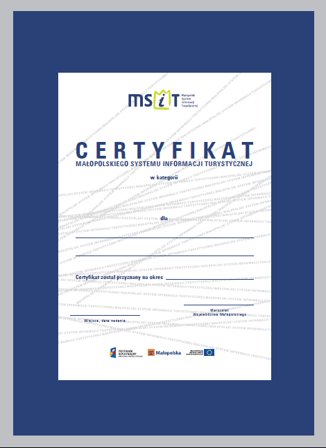 certyfikaty kategoryzujące jednostki IT Certyfikat format A4, wydrukowany na kartonie, pełny kolor, zgodnie z projektem przedstawionym przez Zamawiającego, na passepartout formatu A3,