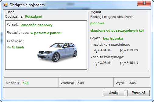 010-011.4.6.7. Obciążenie od pojazdów wg PN-82