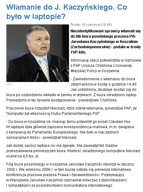 Kilka przykładów z ostatniej