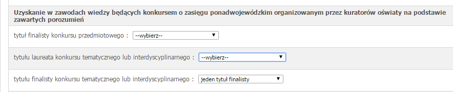 Tabela 5. Zawody wiedzy będące konkursem o zasięgu ponadm organizowanym przez kuratorów oświaty na podstawie zawartych porozumień Lp.