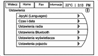 Wprowadzenie 19 ekranowe podświetlają się, gdy są aktywne i szarzeją, gdy są nieaktywne. Funkcje strony początkowej W trakcie jazdy samochodu różne funkcje są wyłączone.