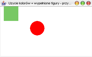 Metoda setcolor( ) ustala kolor, którym realizowane są kolejne operacje graficzne.